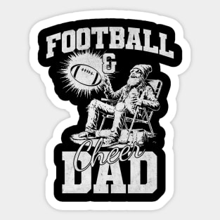 Father's Day Cheerful Football Dad Vintage Chair & Ball Sticker